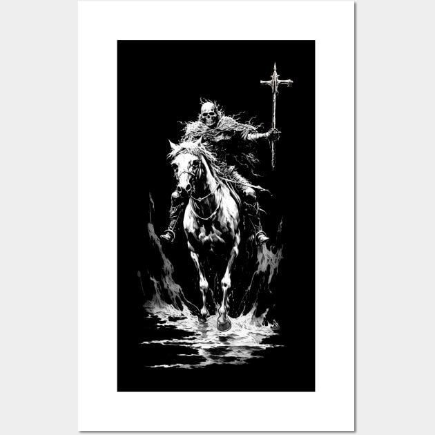 Death Rides A Horse - skeletal warrior harbinger of revelations Wall Art by AltrusianGrace